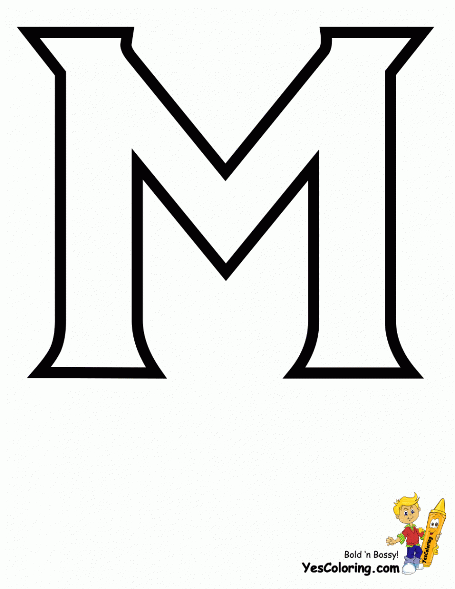 Printable Letter M Stencil - Template  Letter stencils to print