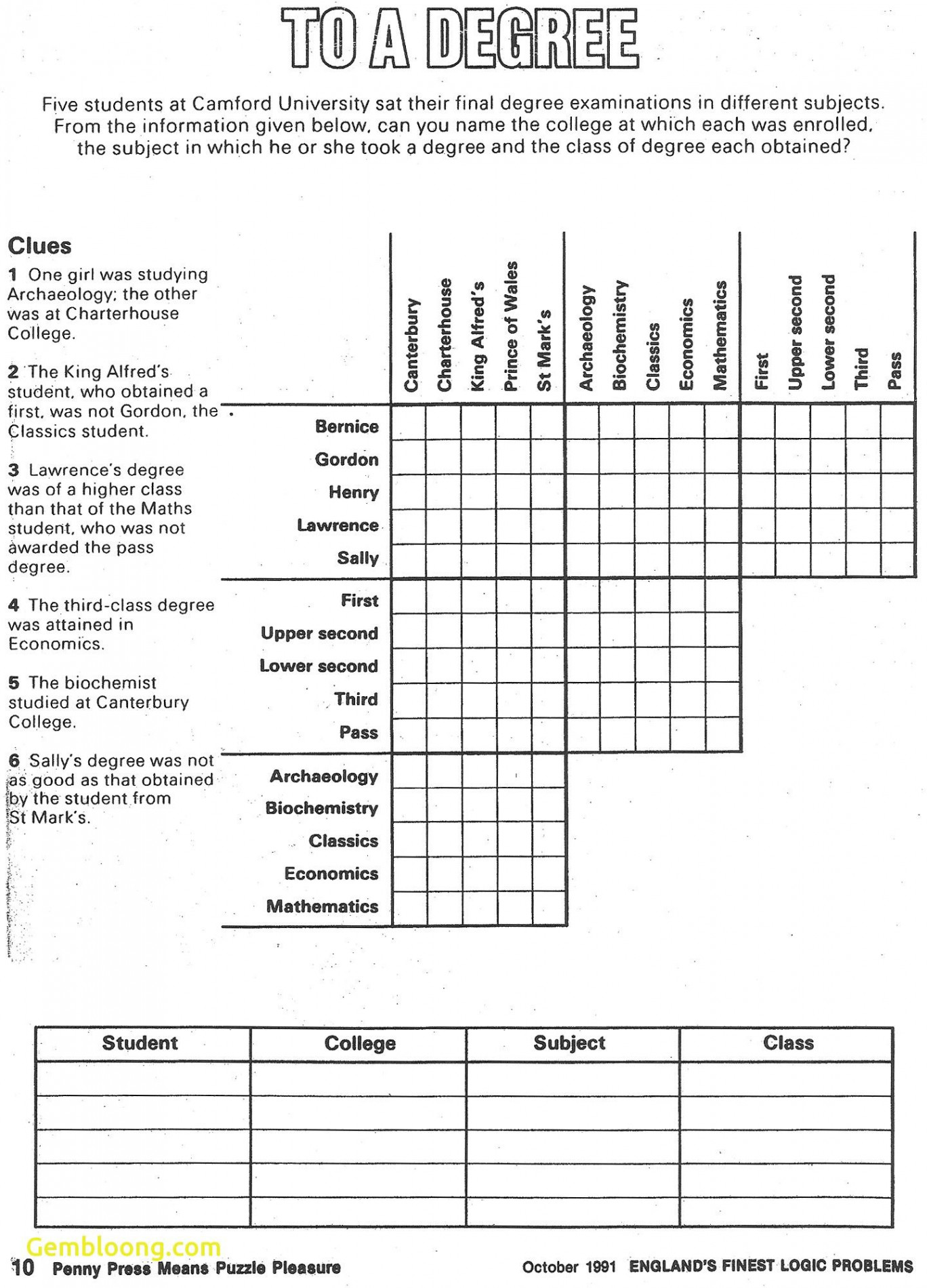 Printable Logic Puzzles For Elementary Students  Math logic