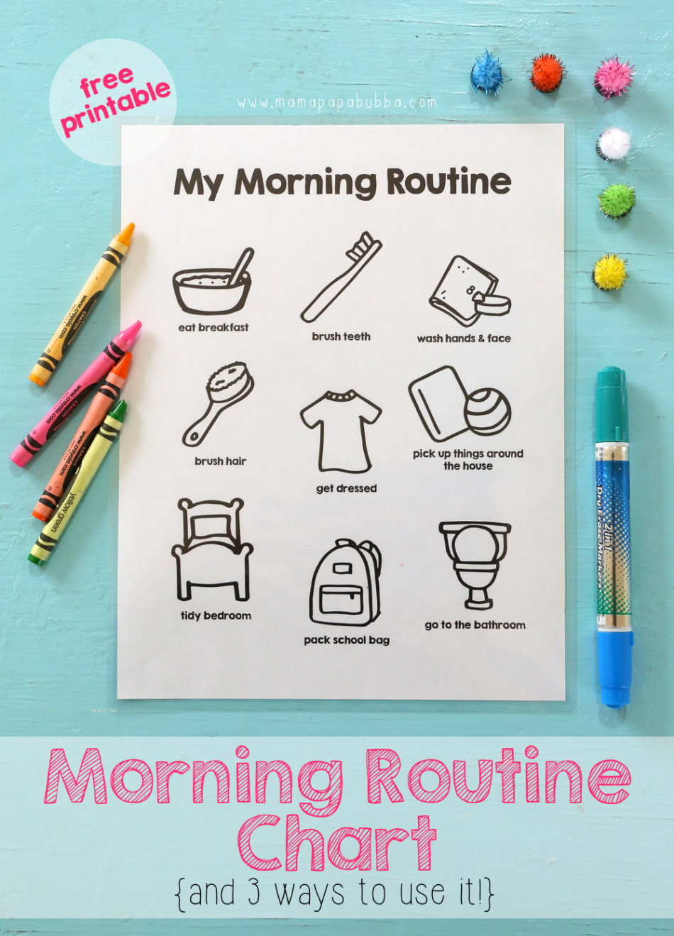 Printable Morning Routine Chart - Mama.Papa.Bubba.