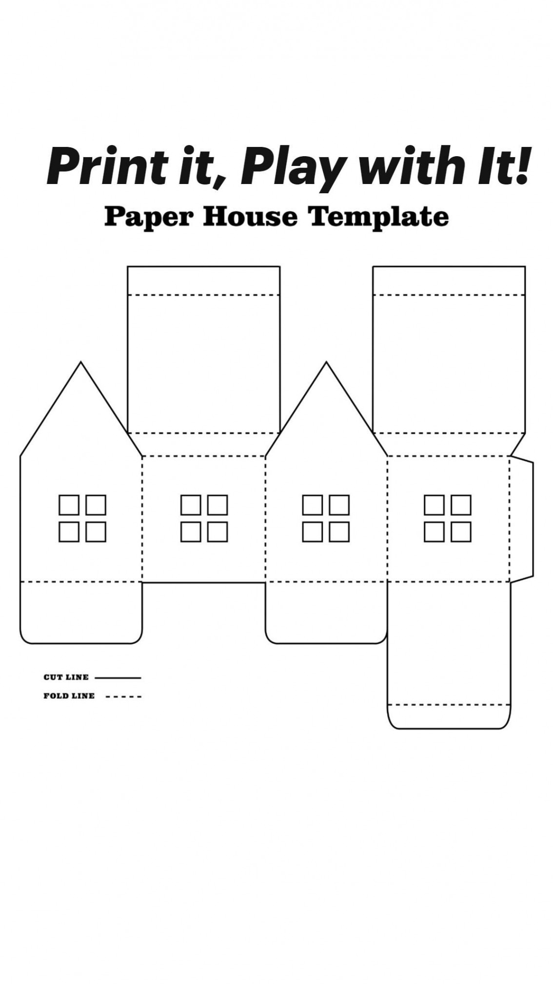 Printable Paper House Template  Paper house template, Paper house