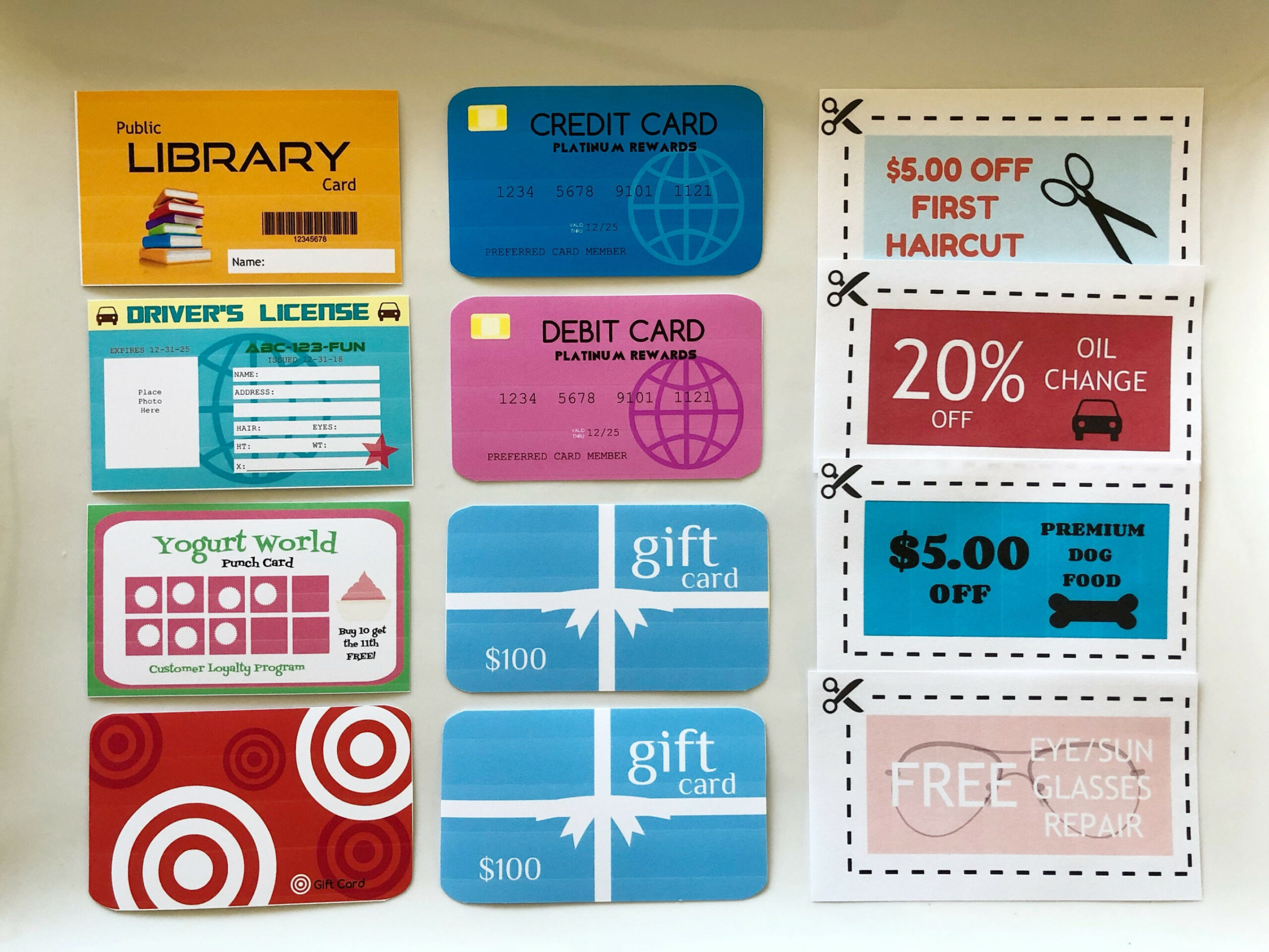 Printable Pretend Credit Cards Play Gift Cards & Play - Etsy