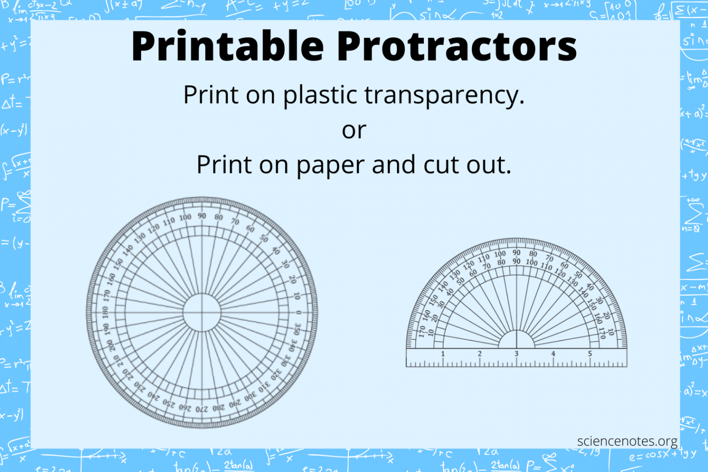 Printable Protractors