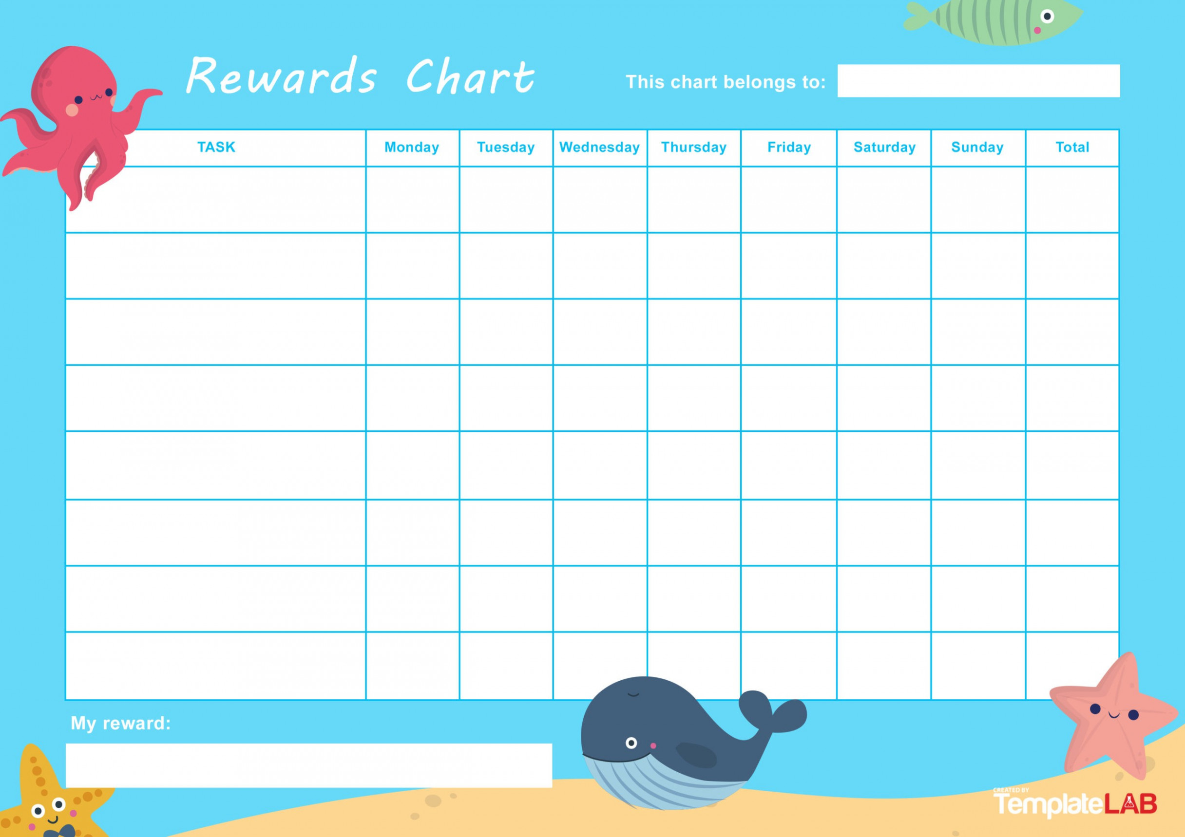 Printable Reward Charts for Kids (PDF, Excel & Word)