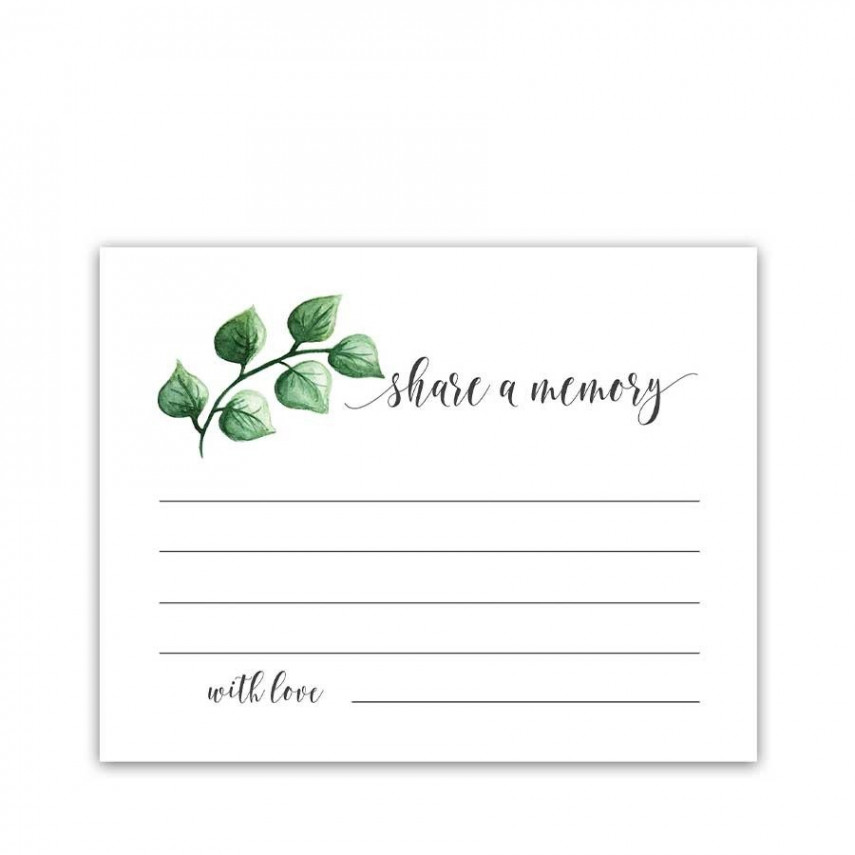 Printable Share a Memory Card For Memorial Celebration of Life