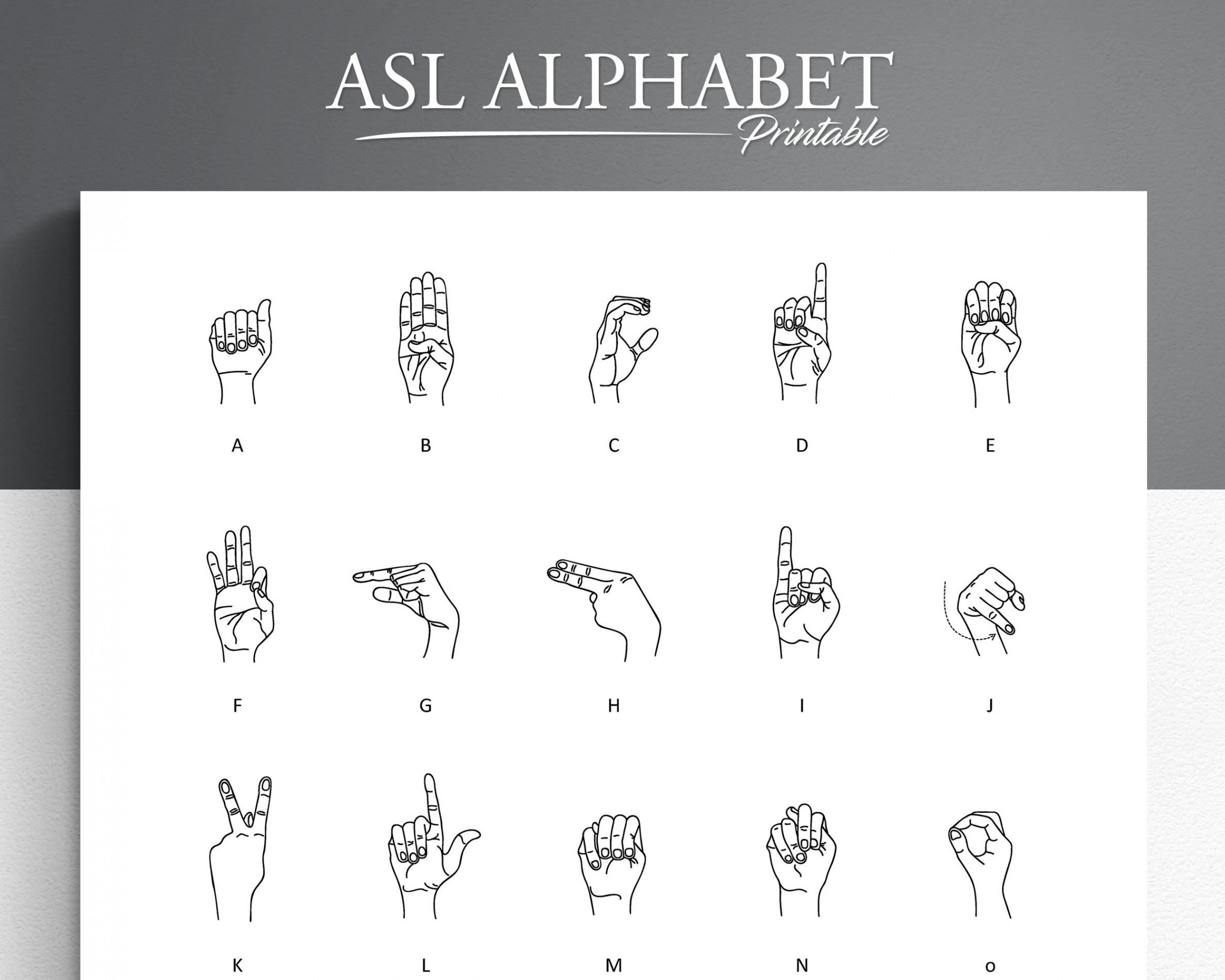 Printable Sign Language Sheet. ASL Alphabet Printable. - Etsy