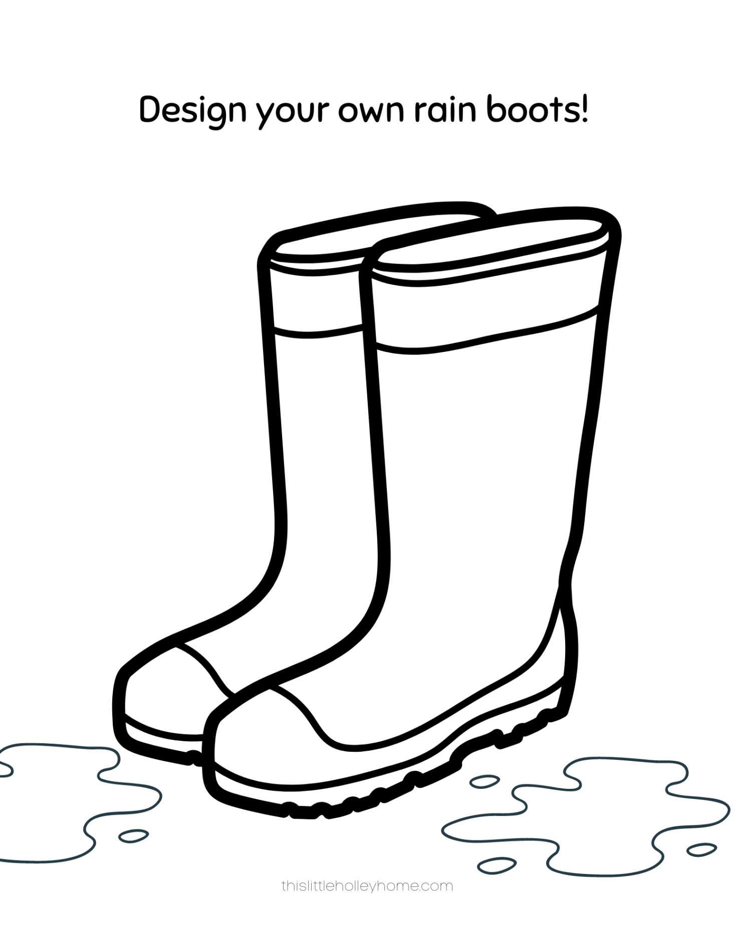 Rain Boots Coloring Page -