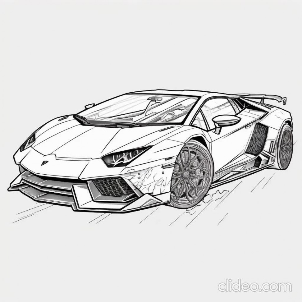 Rev Up Your Creativity with  Exclusive Lamborghini Coloring Pages - for  Kids and Adults - Download & Personalize Your Own Masterpiece!