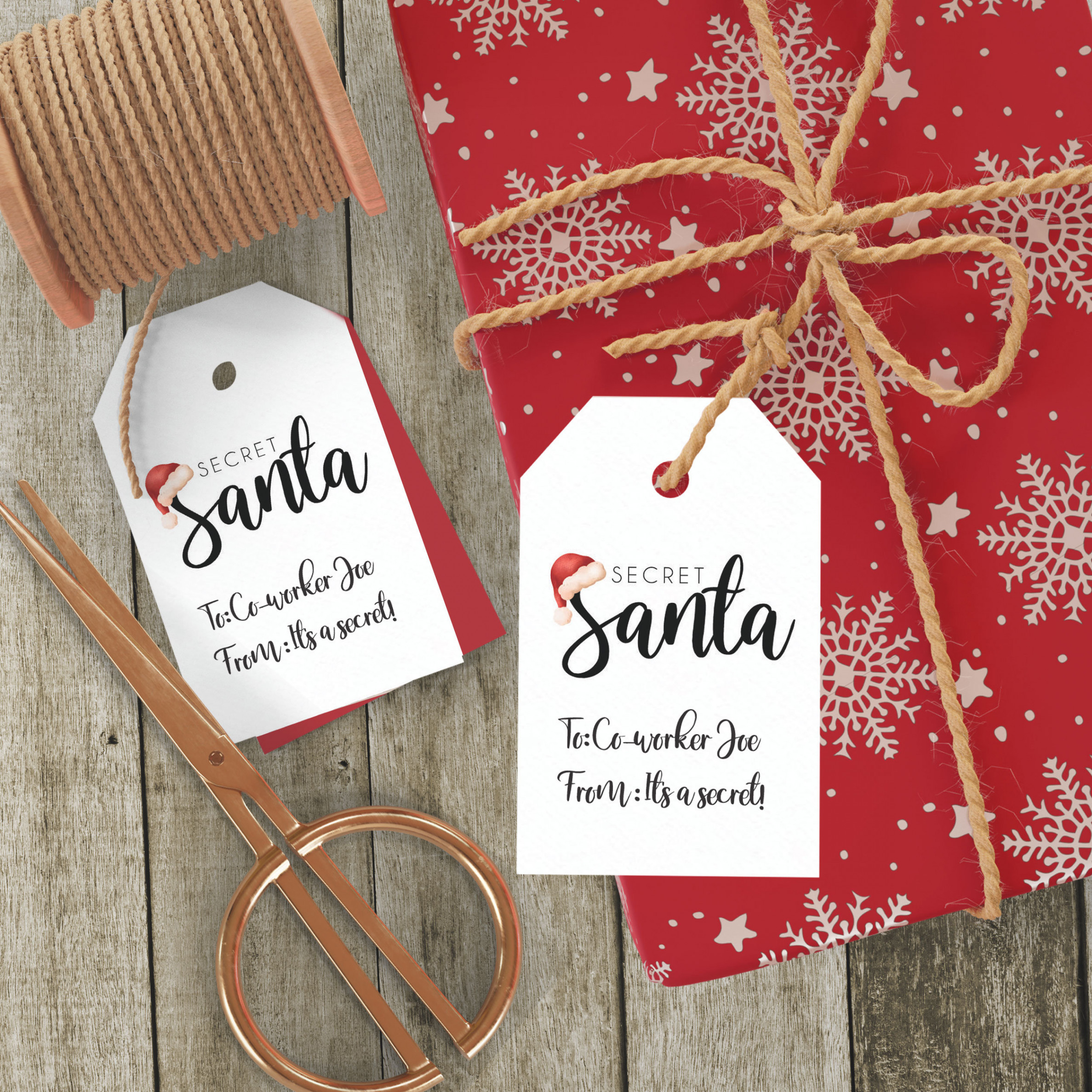 Secret Santa Gift Tags Christmas Favor Tags Printable - Etsy