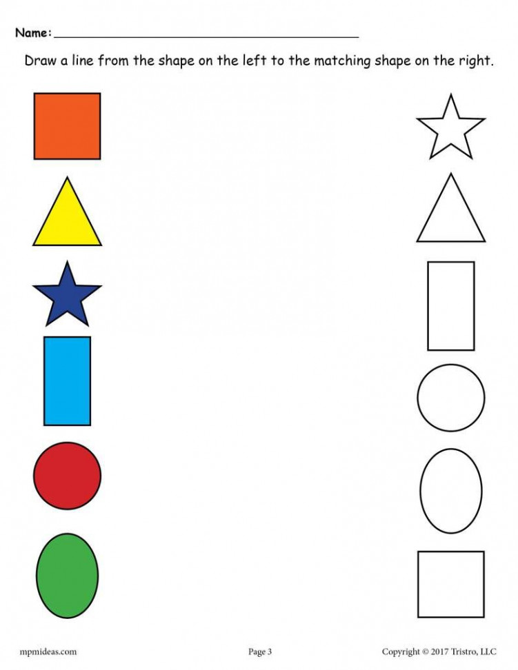 Shapes Matching Worksheets!  Matching worksheets, Shapes