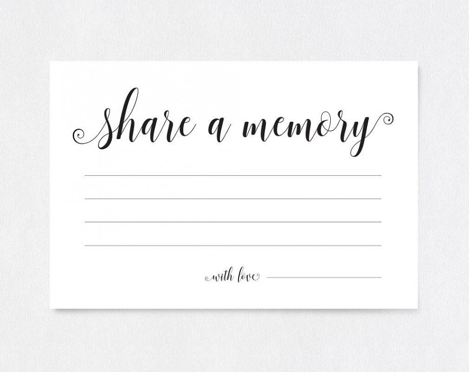 Share a Memory Card SHR  Card template, Memorial cards