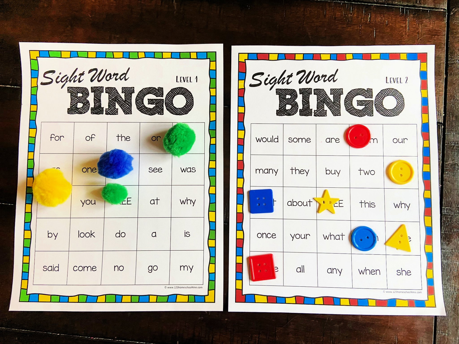 Sight Word Bingo Free Printable