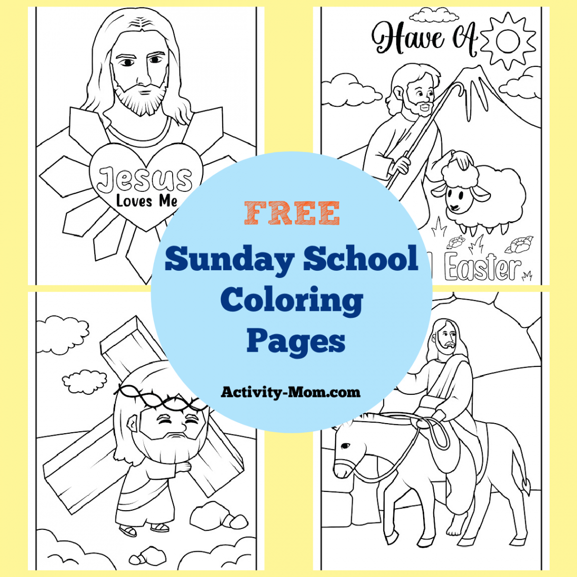 Sunday School Coloring Pages (free printable) - The Activity Mom