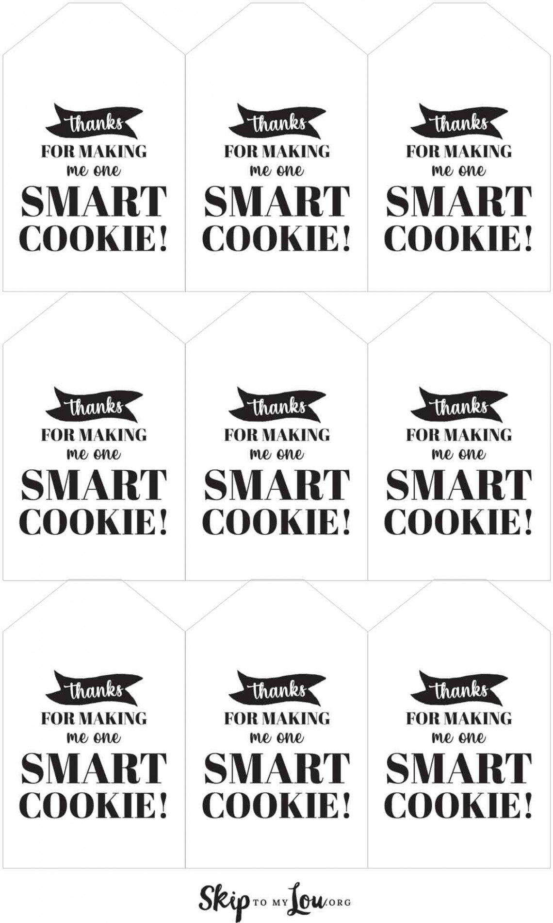 Thanks for Making Me One Smart Cookie Tag  Skip To My Lou