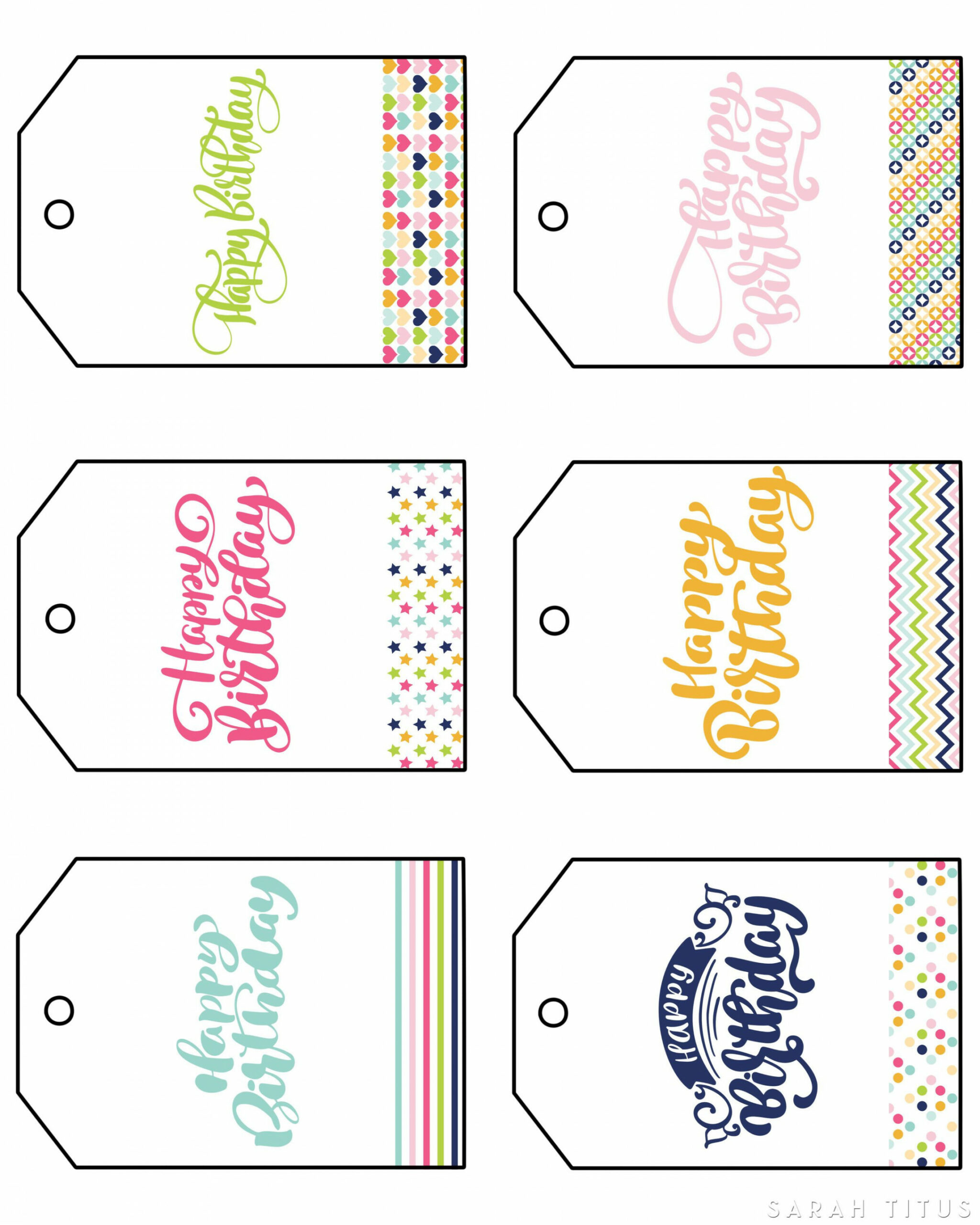 These free printable happy birthday gift tags are different than