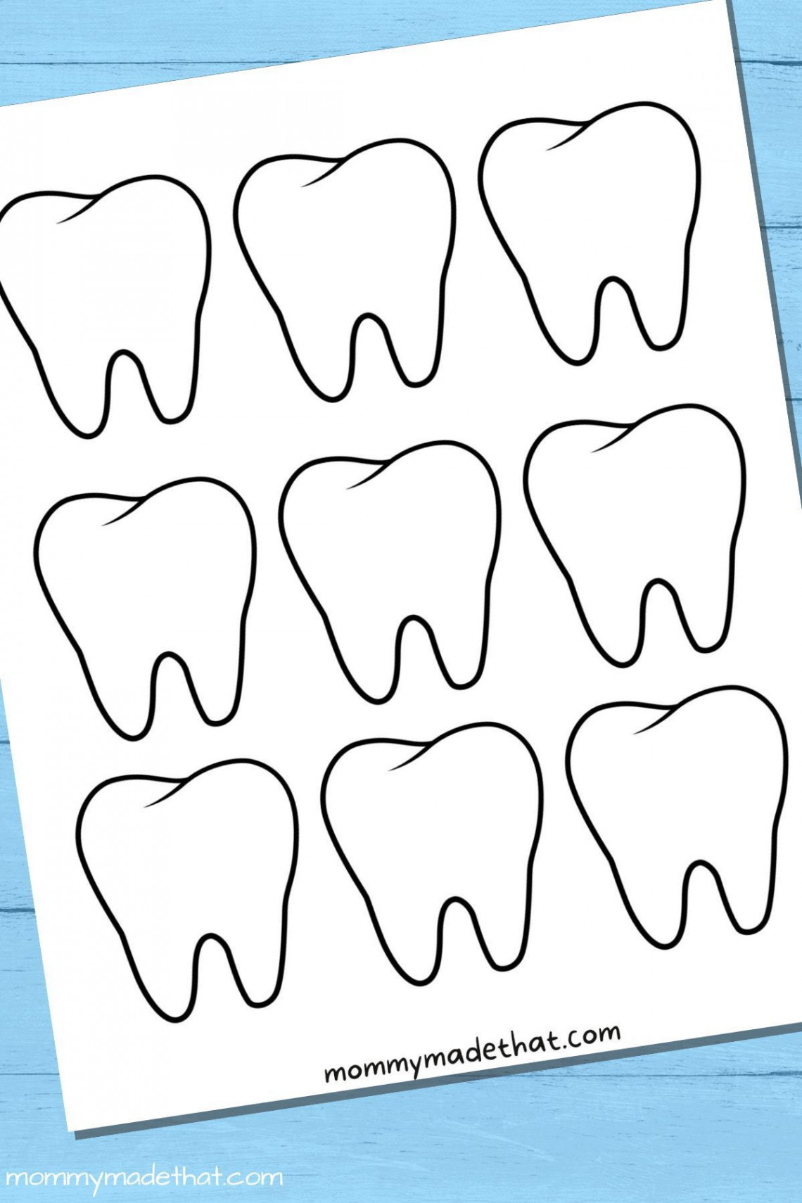 Tooth Templates (Free Printable Outlines!) in   Tooth