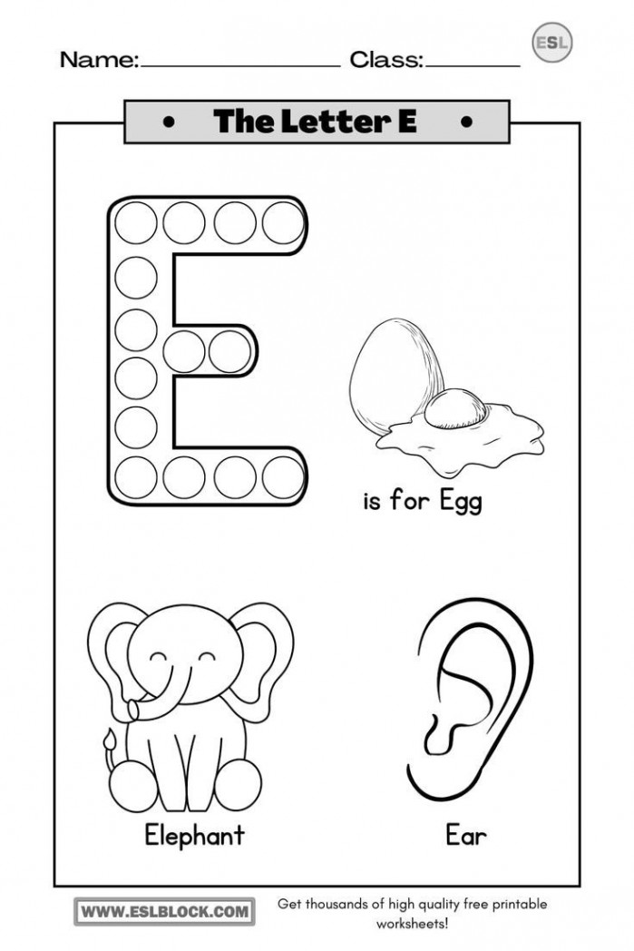 Tracing the Letter E Worksheets in   Letter e worksheets