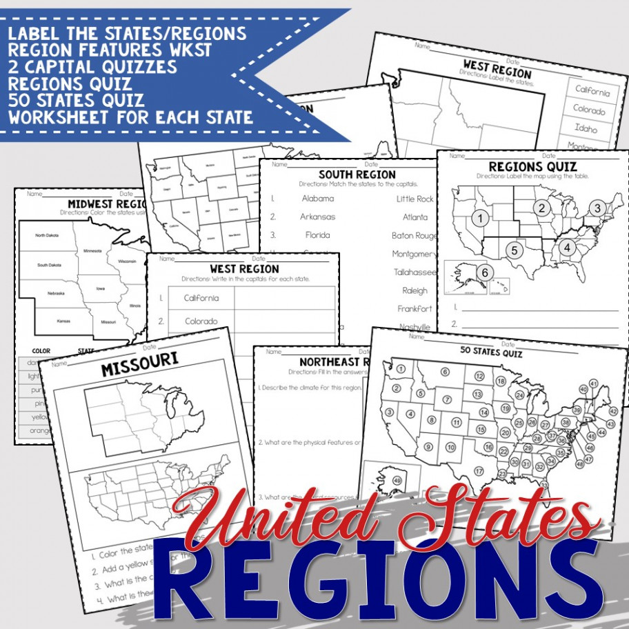 United States Regions Worksheets and Printables  Homeschool