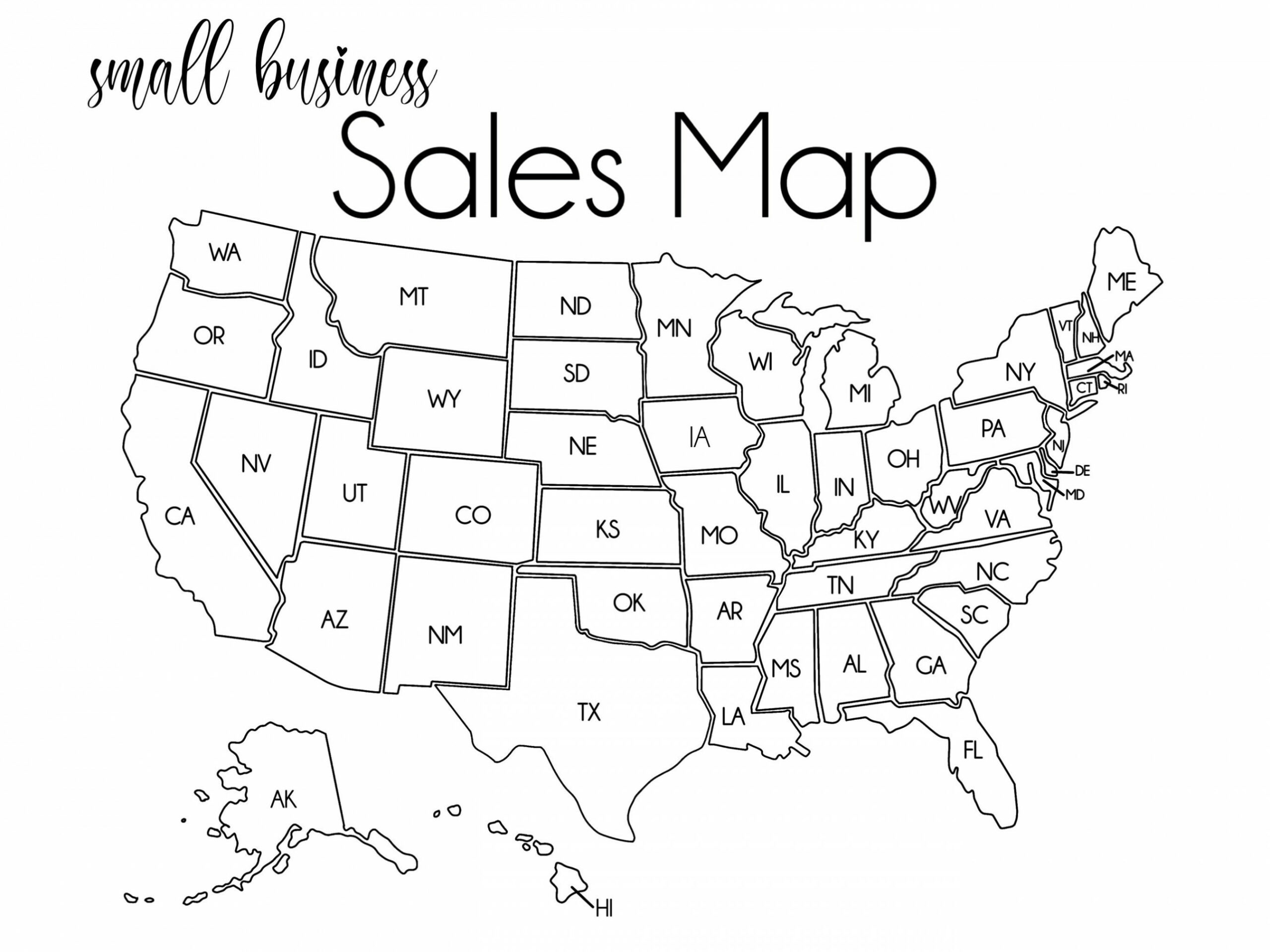 USA Sales Map Small Business Sales Map Etsy Sales Map Sales - Etsy