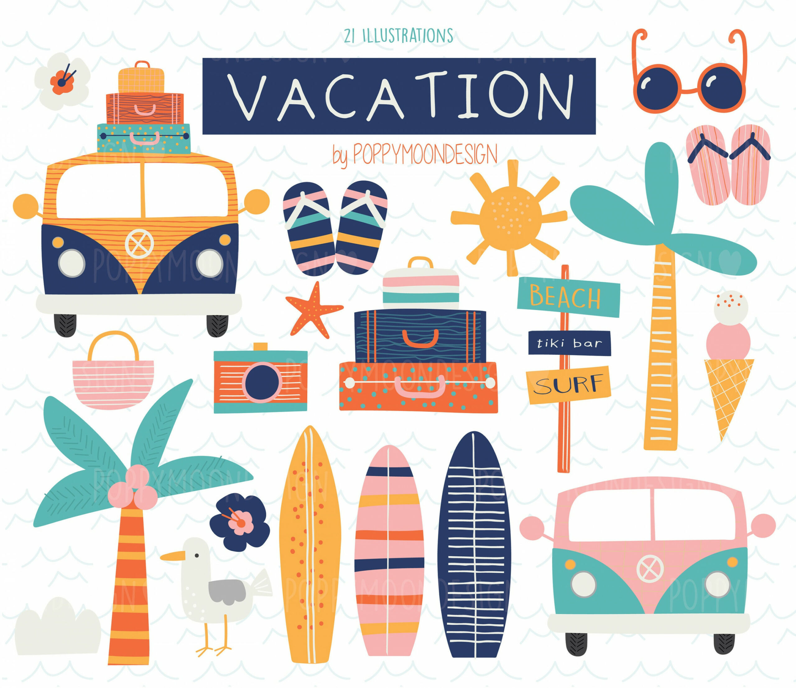 Vacation Holiday Summer Digital Printable Clipart - Etsy