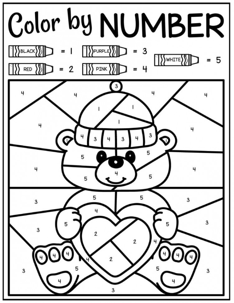 Valentines Color By Number Printables for Kids - In The Playroom