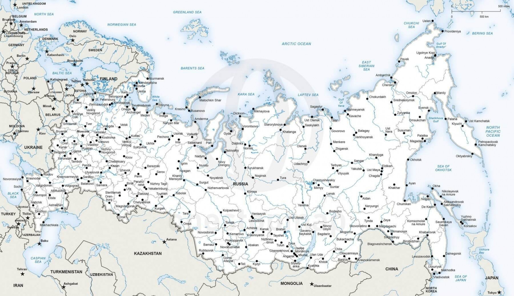 Vector Map of Russia political  One Stop Map