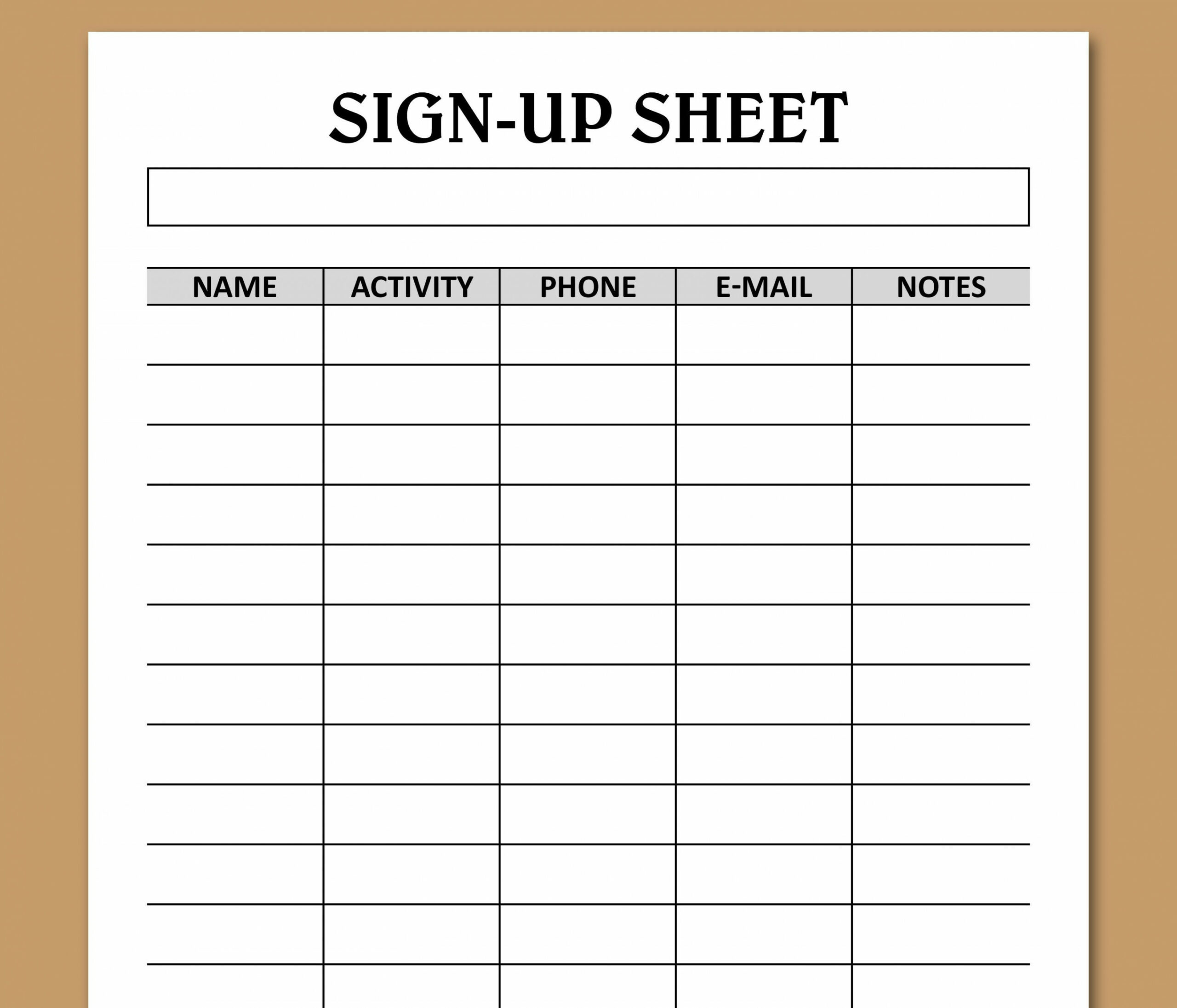 Volunteer Sign Up Sheet Template Printable, Sign Up Sheet für Volunteers,  Jobs, Aktivitäten, Projekte, Sofort Download, Letter, A Größe