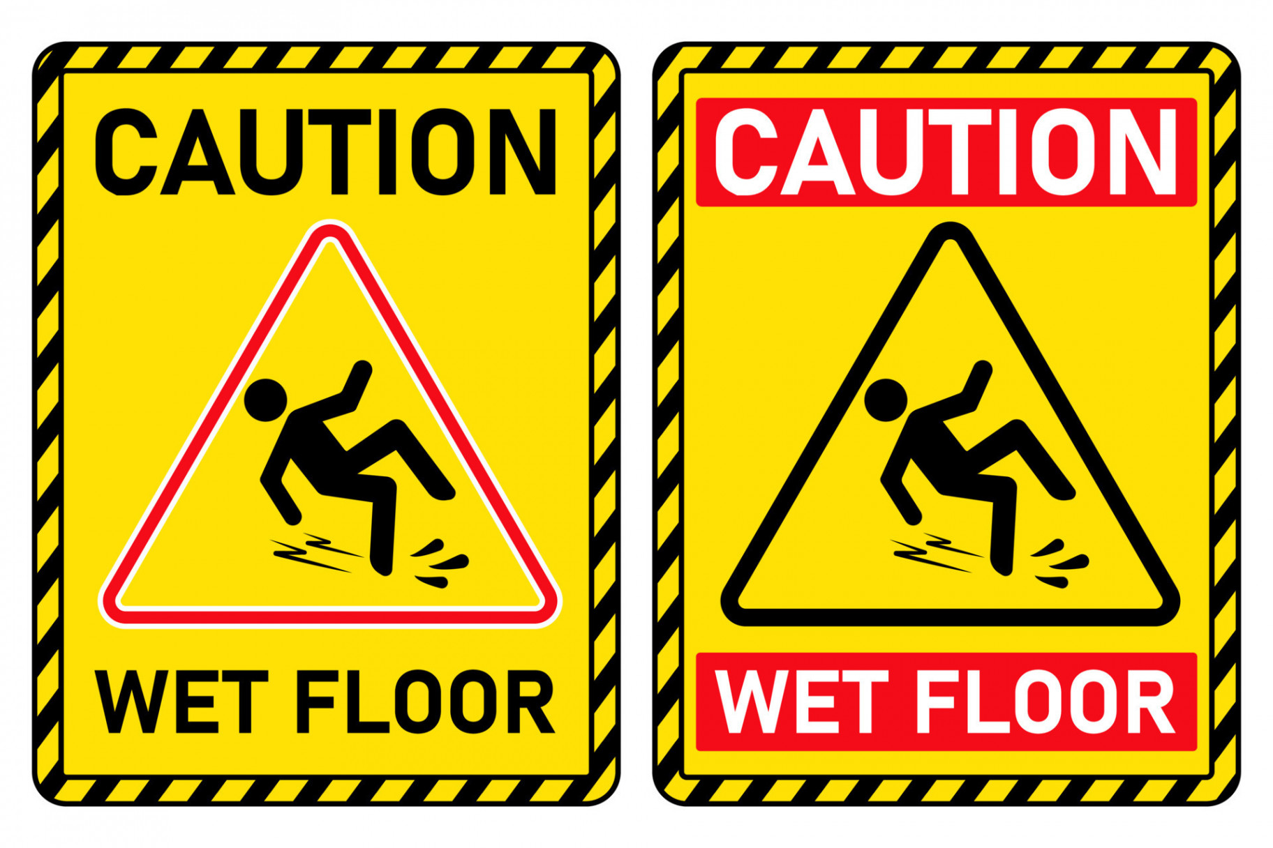 warning caution wet floor slippery after cleaning yellow printable