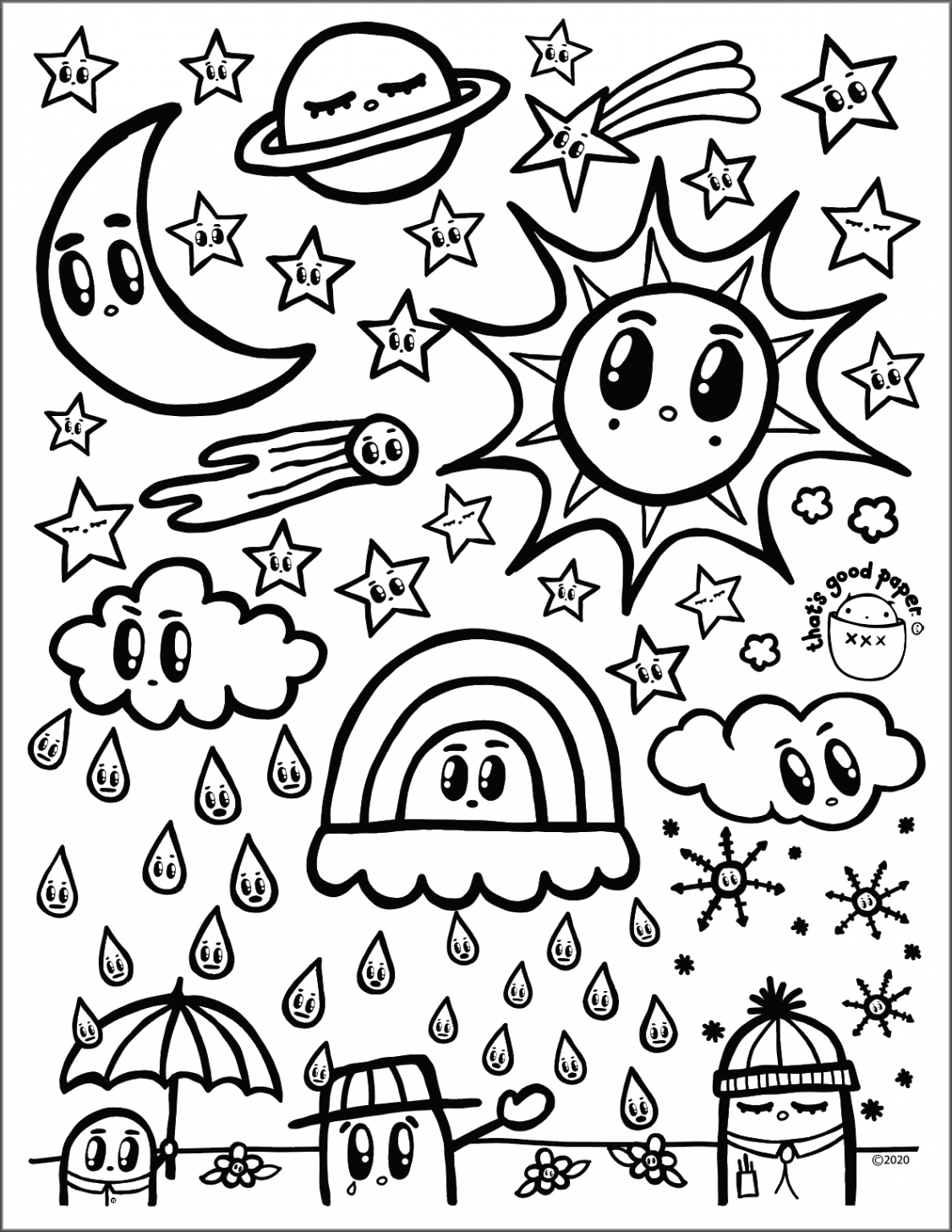 Weather Printable Coloring Sheets - DIGITAL DOWNLOAD