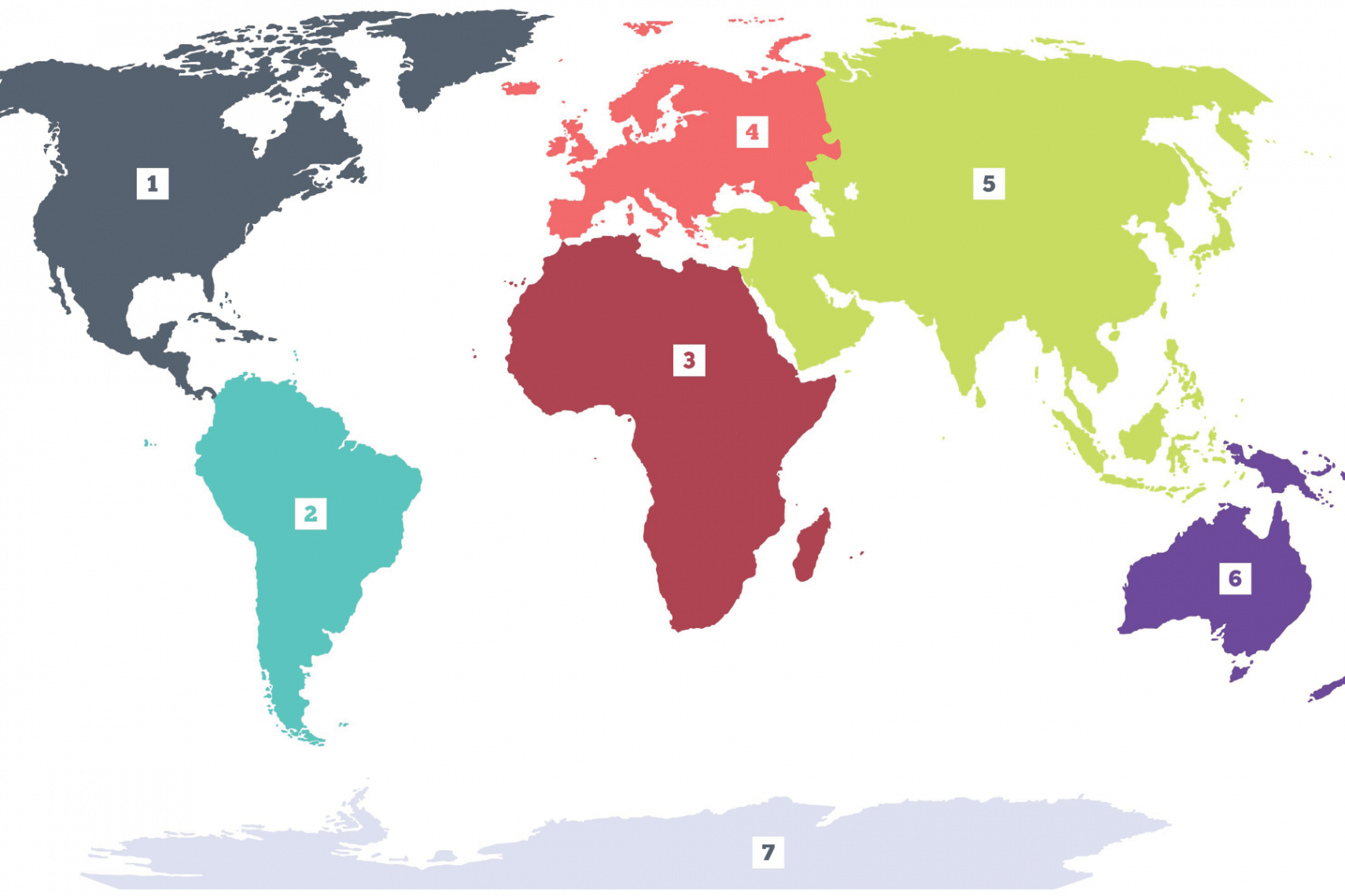 World Map of Continents - PAPERZIP