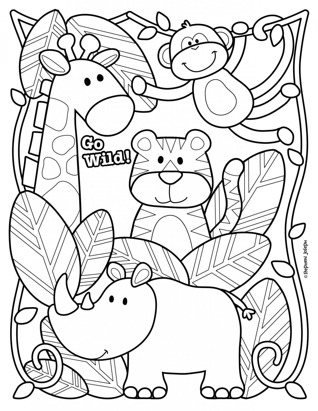 Zoo Coloring Page - Printable & Free! By Stephen Joseph Gifts