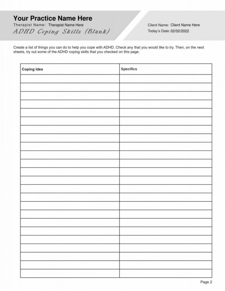 ADHD Worksheets Bundle PDF Templates - TherapyByPro