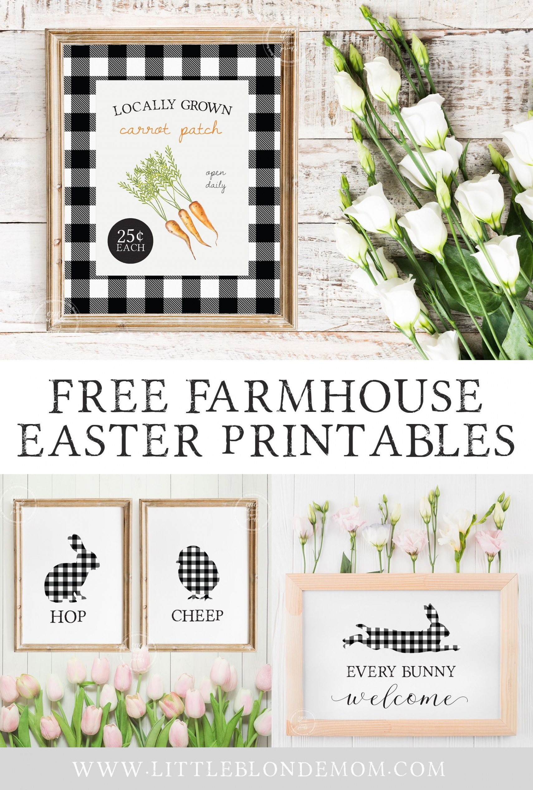 Adorable Buffalo Check Easter Printables