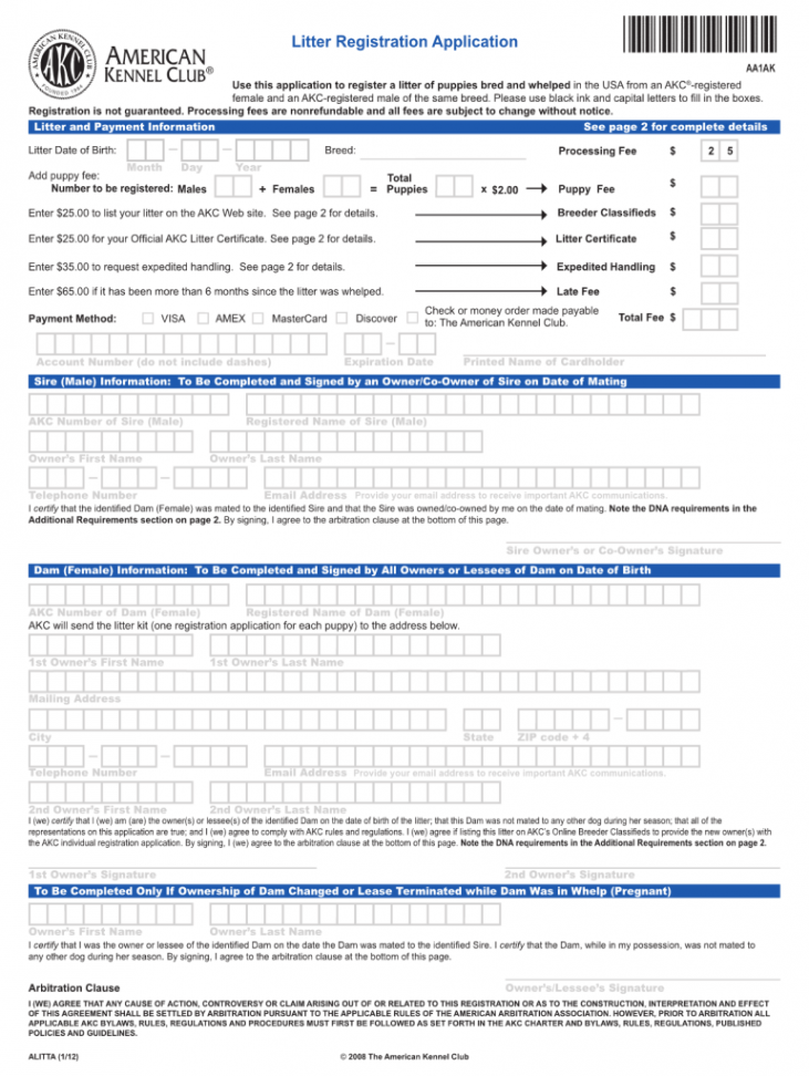 Akc Puppy Registration Form - Fill Online, Printable, Fillable