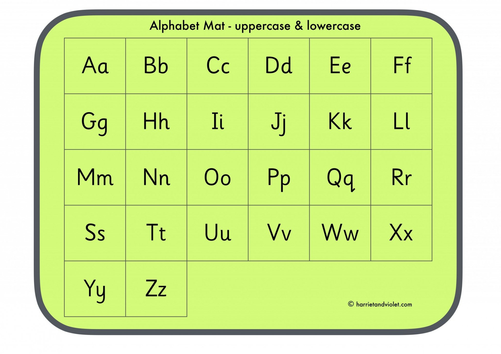 Alphabet mat - uppercase and lowercase - Printable Teaching