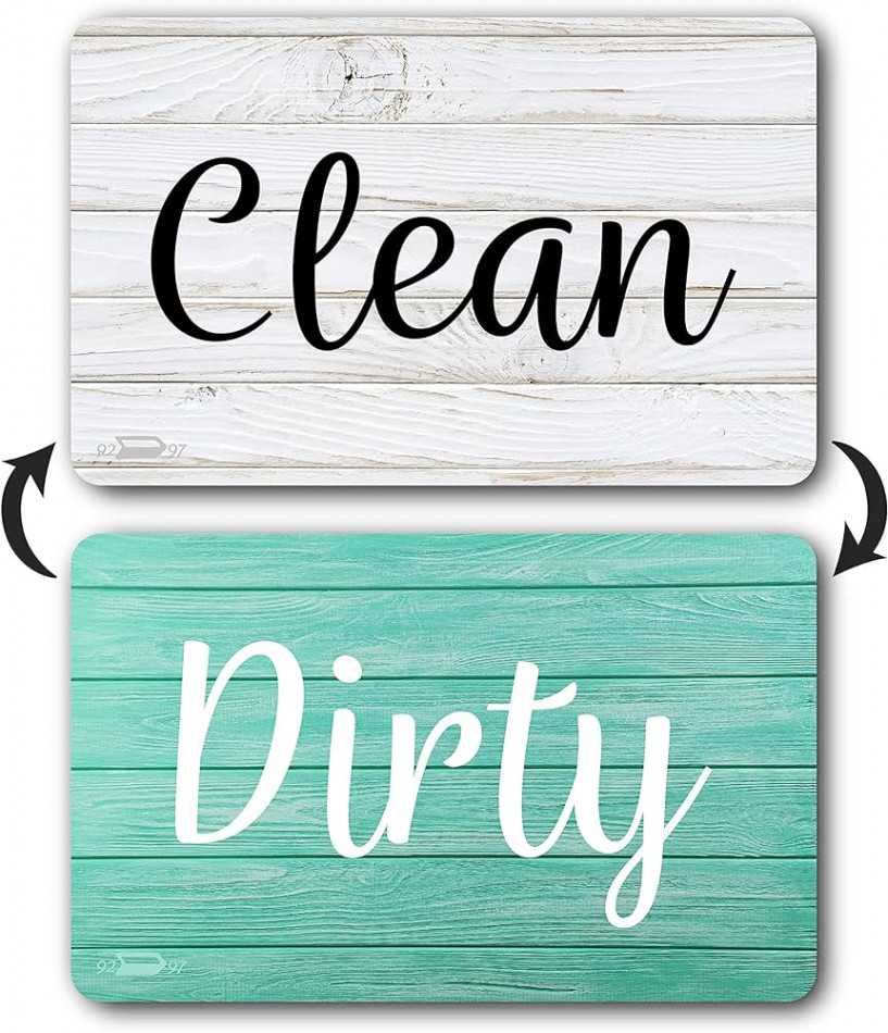 Aqua Mint White Dishwasher Magnet Rustic Wood Magnet Home Kitchen Clean and  Dirty Reversible Indicator Rustic Dishwasher Flip Magnet Double Sided