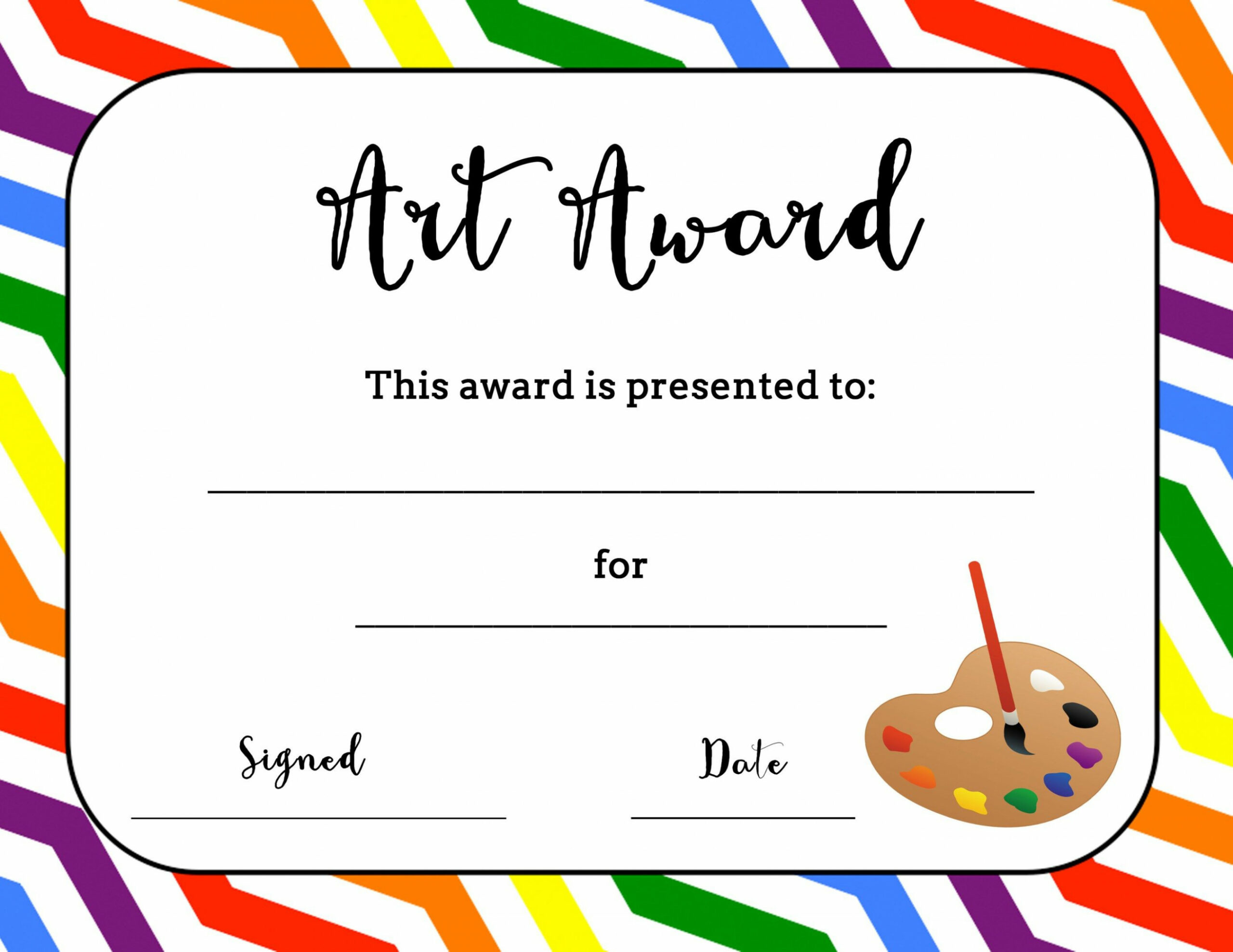 Art Award Certificate (Free Printable)  Awards certificates free