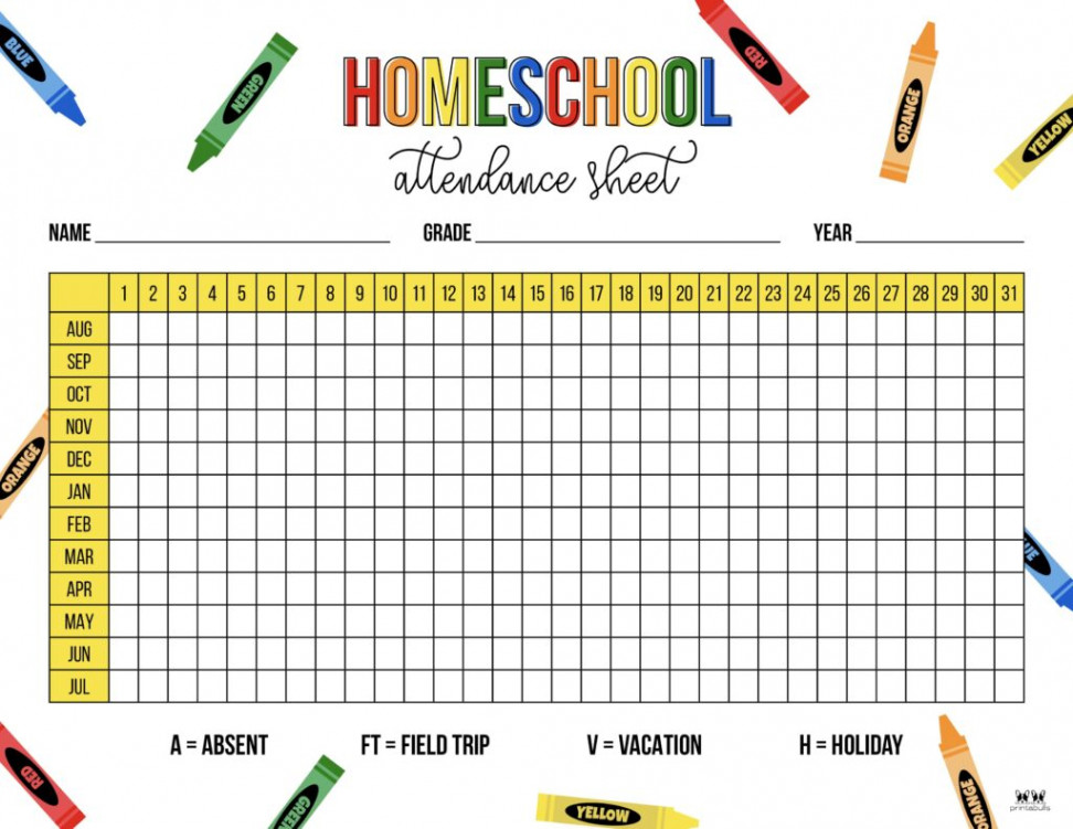 Attendance Sheets -  FREE Printables  Printabulls