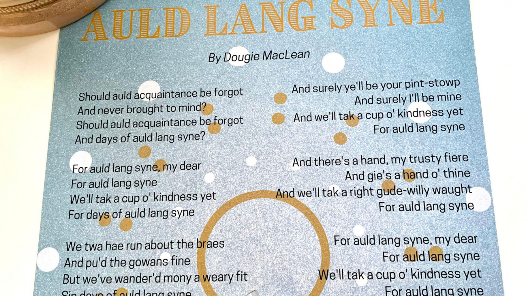 Auld Lang Syne Poem - Mrs