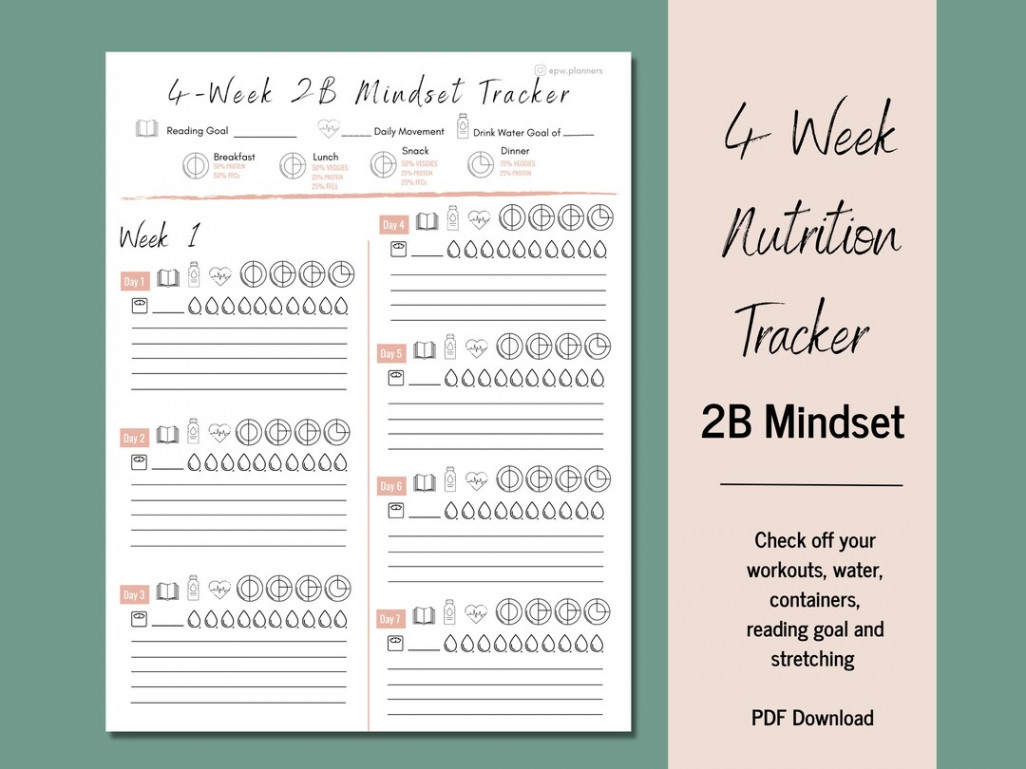 B Mindset -week Wellness Tracker - Etsy Australia