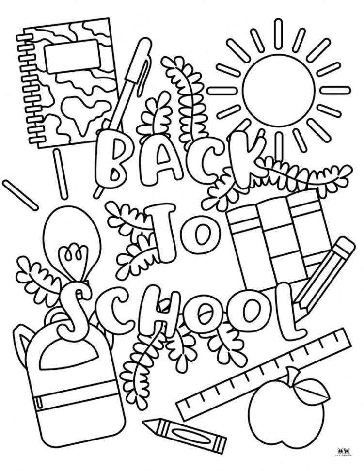 Back To School Coloring Pages -  FREE Pages  Printabulls