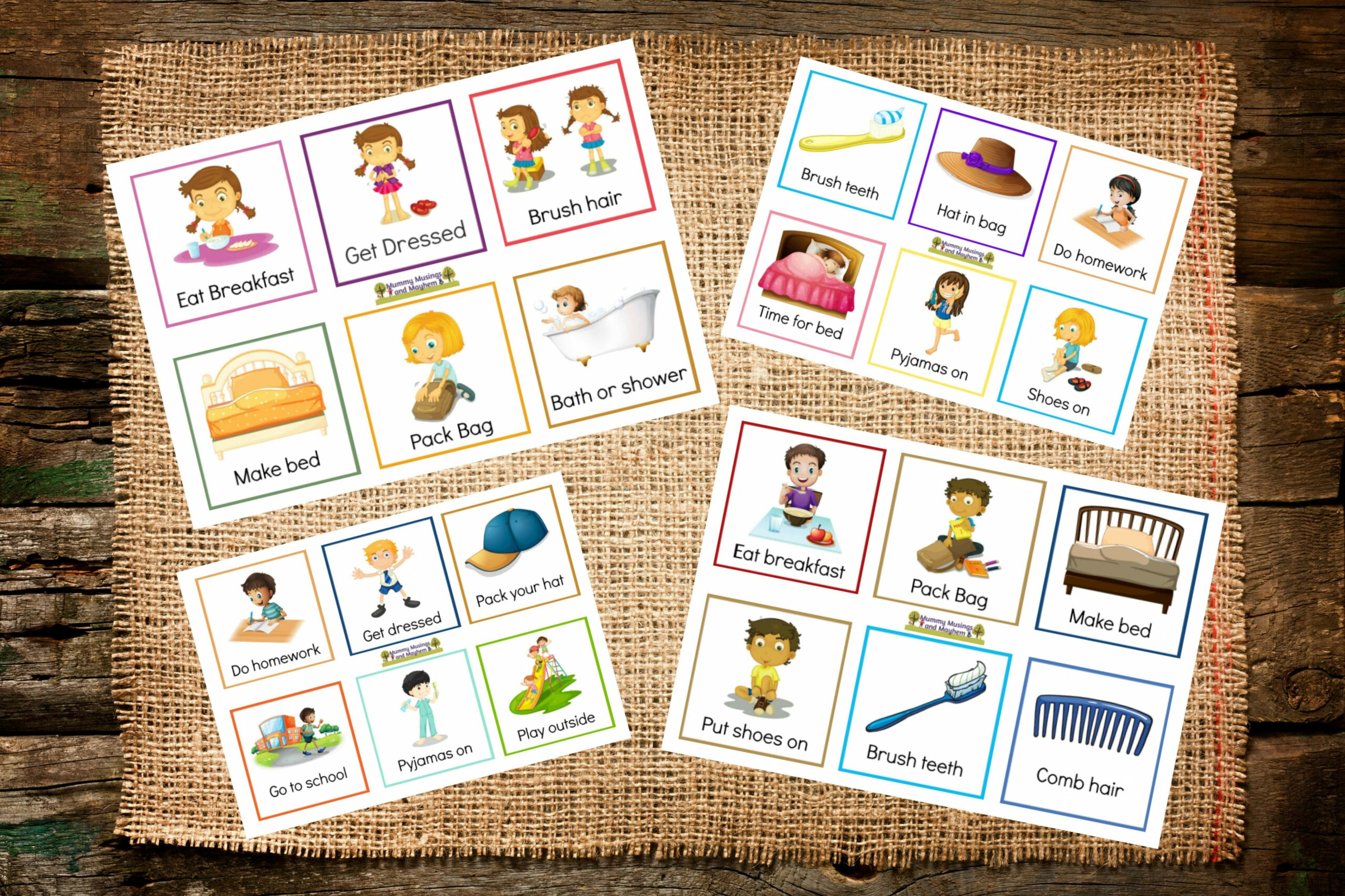 Back to School Routines - Free Printable Cards to make it easier