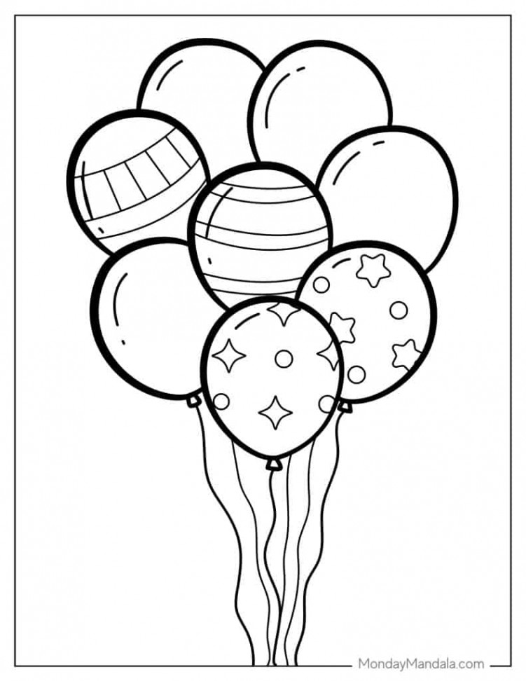 Balloon Coloring Pages (Free PDF Printables)