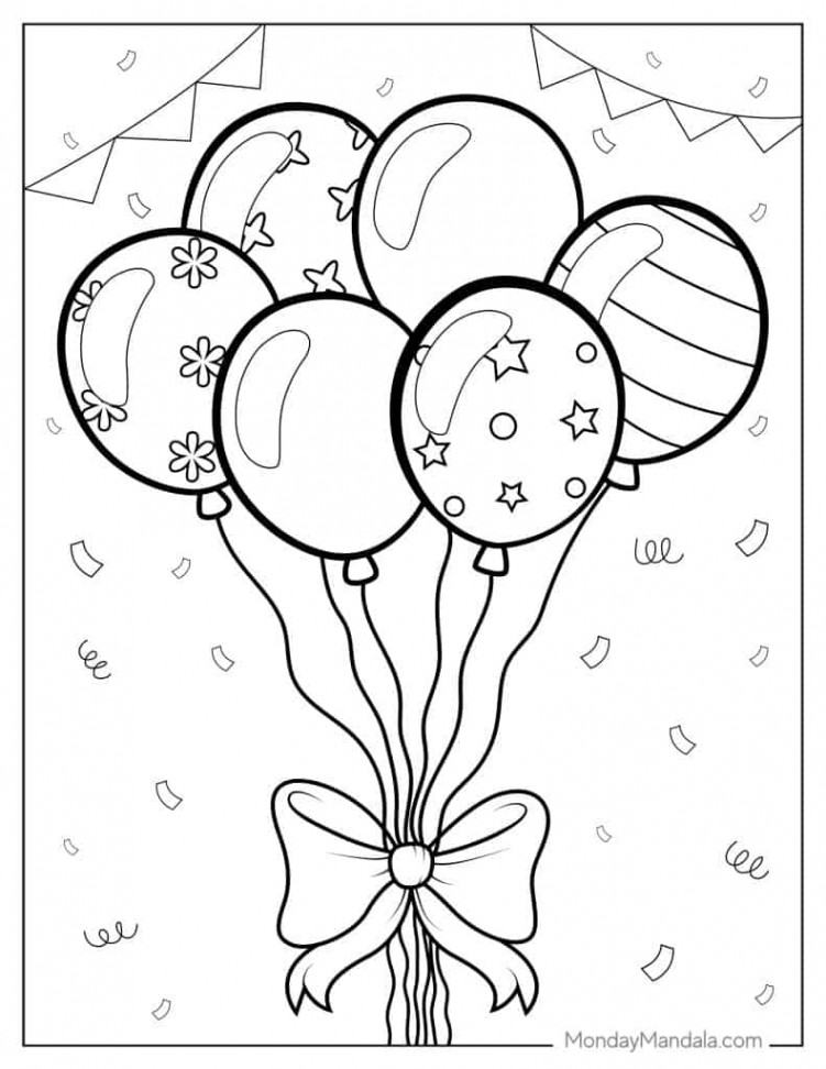 Balloon Coloring Pages (Free PDF Printables)