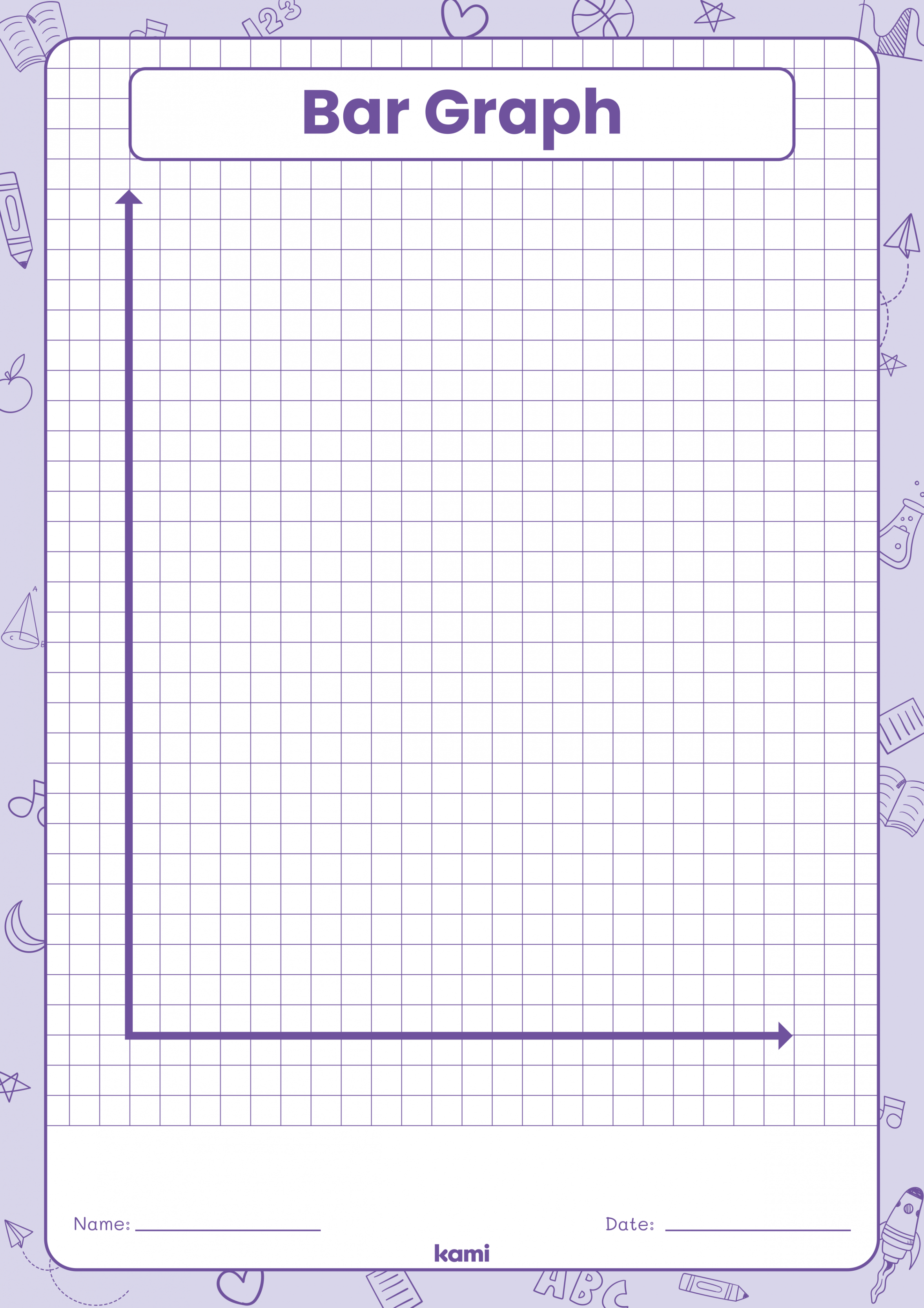 Bar Graph  Purple Border Portrait for Teachers  Perfect for