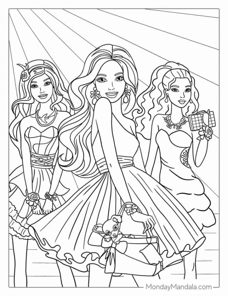 Barbie Coloring Pages (Free PDF Printables)