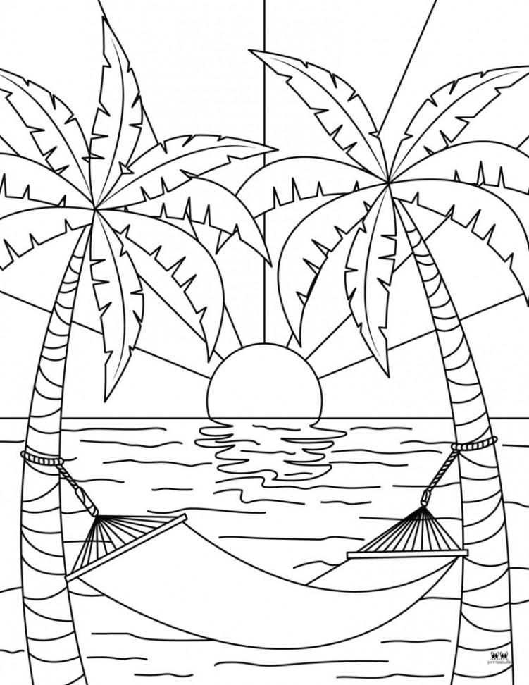 Beach Coloring Pages -  FREE Pages  Printabulls