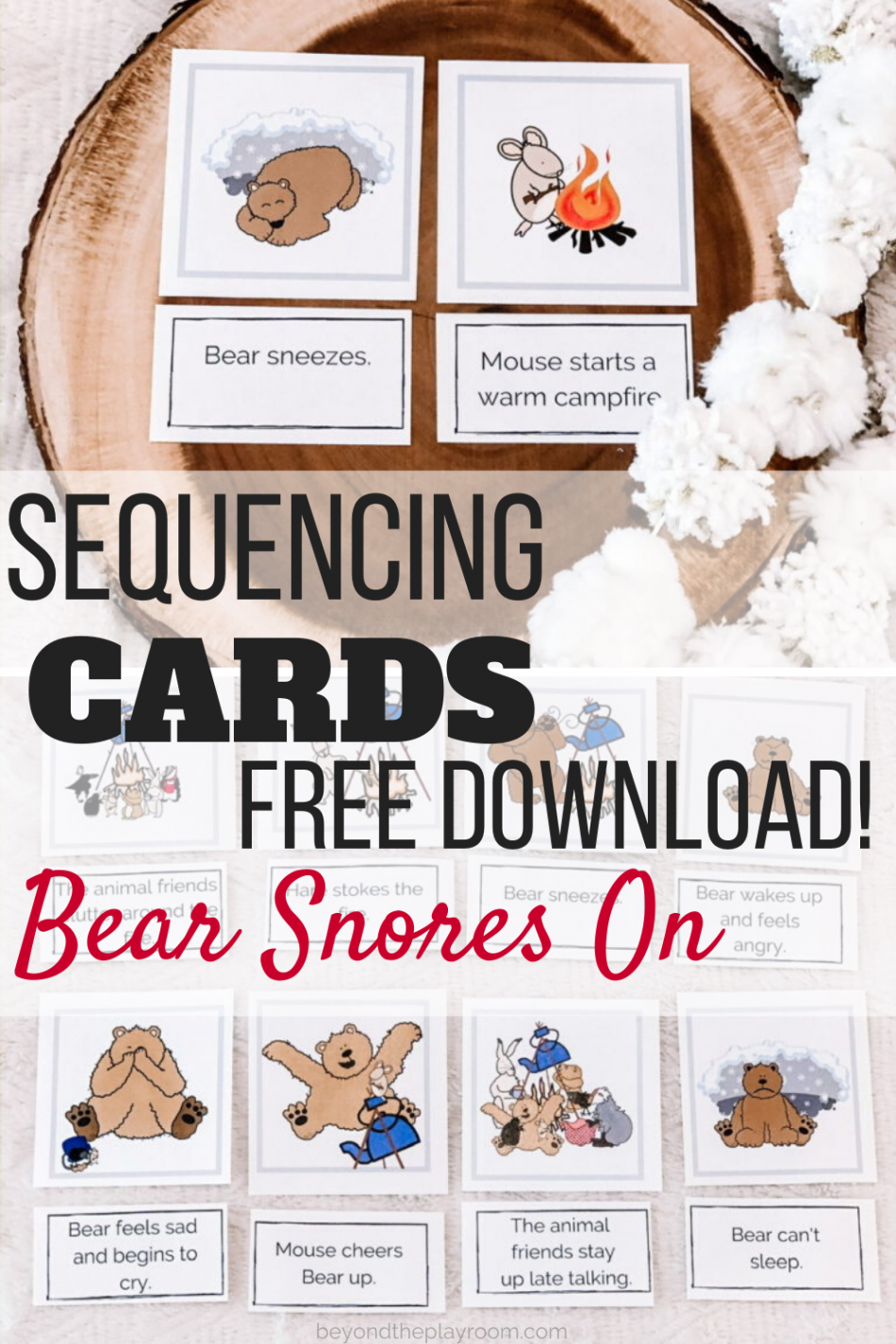 Bear Snores On Sequencing Cards  Sequencing activities