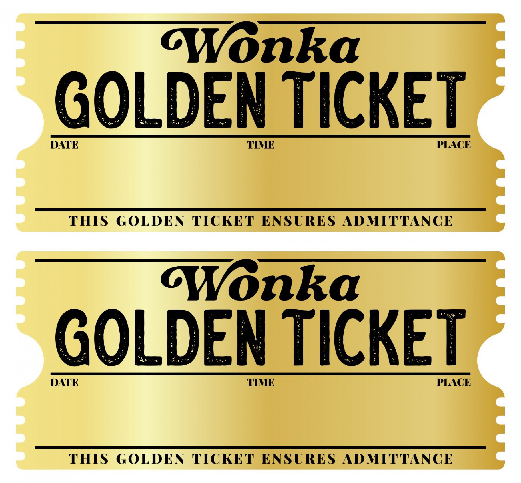 Best Editable Printable Wonka Golden Ticket for Free at