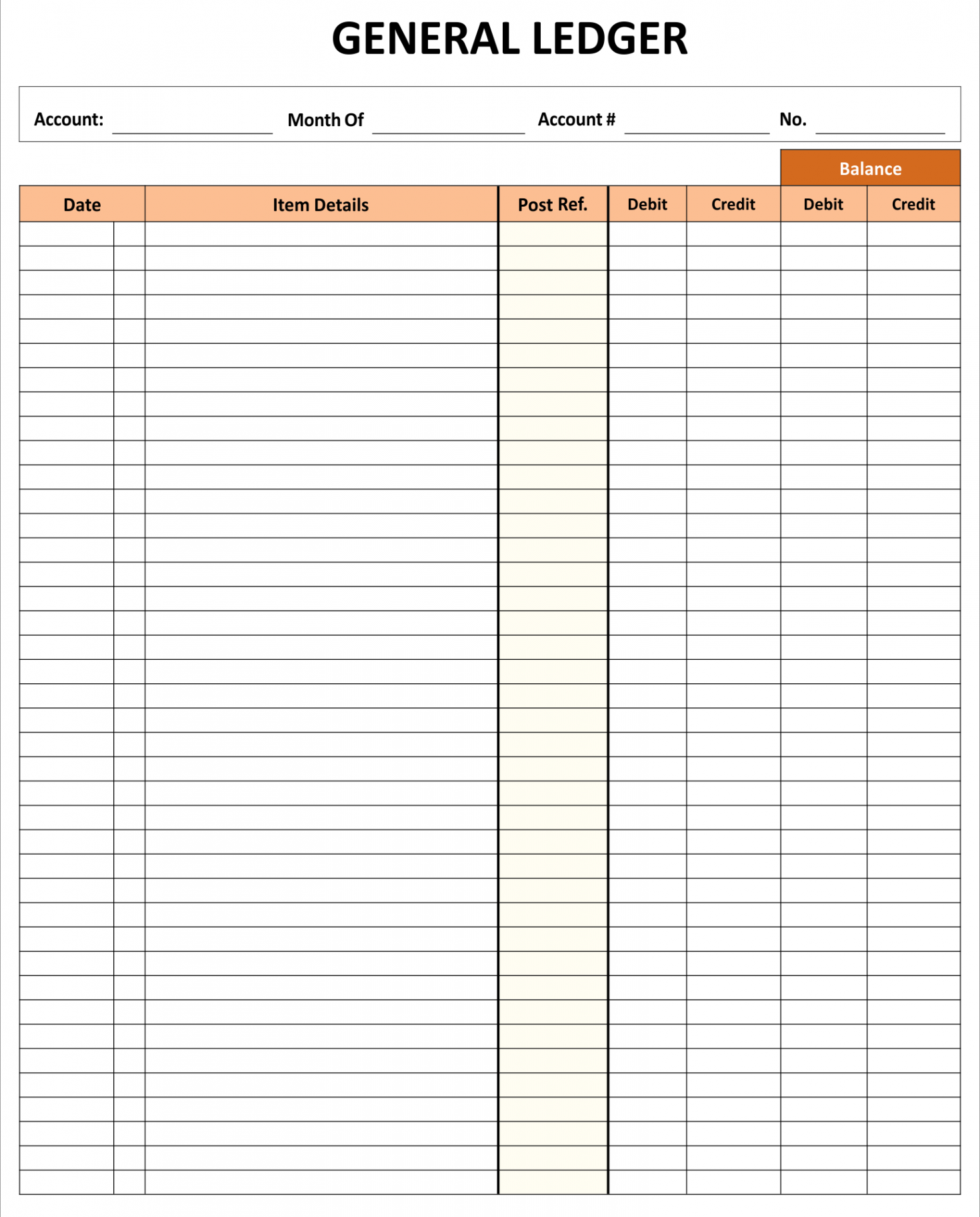 Best Free Printable Ledger Balance Sheet PDF for Free at