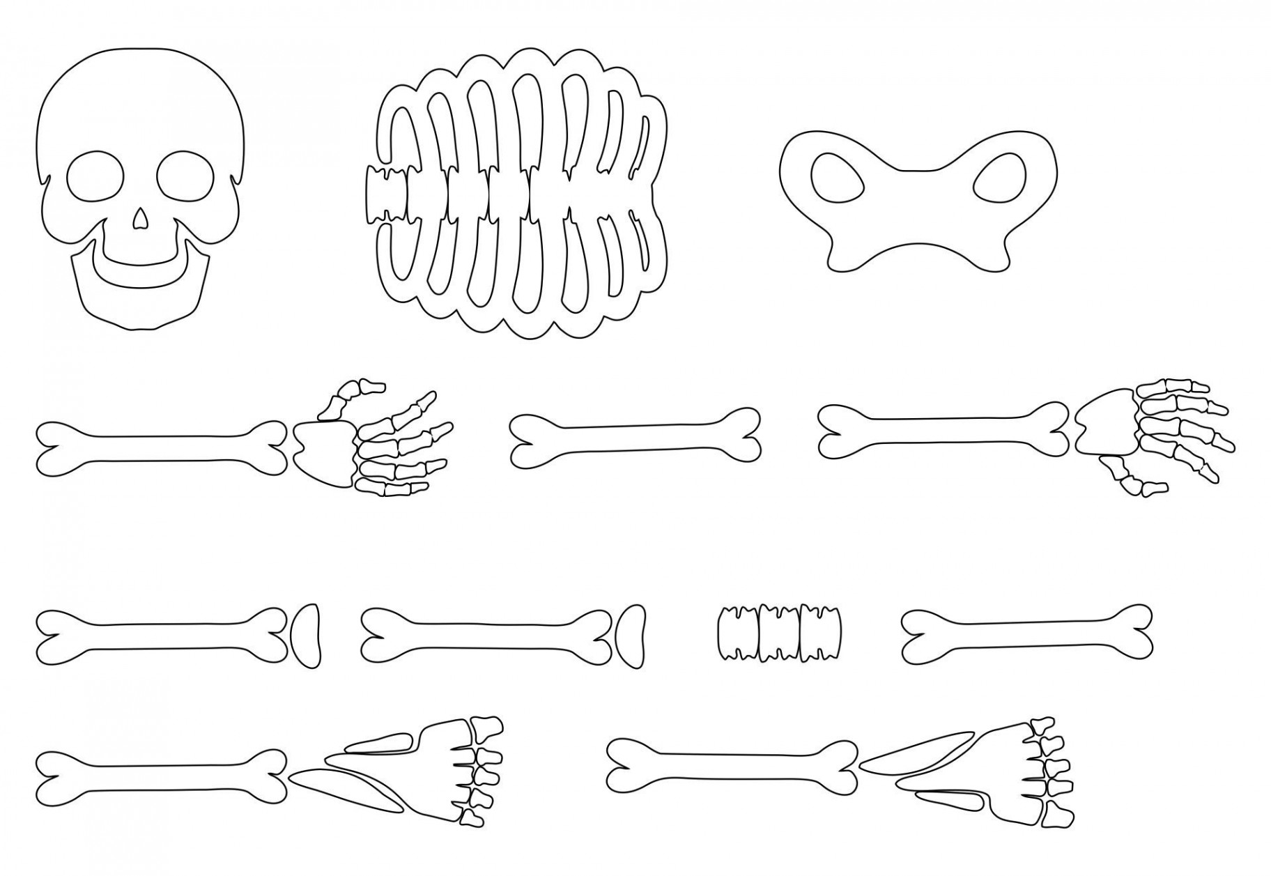 Best Large Printable Skeleton Template PDF for Free at